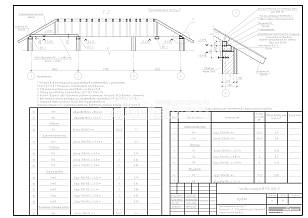 Приложение к листу 11. Сечение Г-Г. Спецификация элементов стропильной кровли